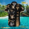 Tesla Logo Print Hibiscus Floral Black Hawaiian Shirt a