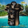 Thunderbird Logo Print Hibiscus Floral Black Hawaiian Shirt a