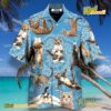 Yoga Mandala With Cat Blue Hawaiian Shirt a
