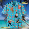 Elvis Presley Haifaii Aloha Blue Hawaiian Shirt And Shorts b