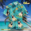 Pug Teal Blue Dog Lovers Hawaiian Shirt-b lkpPB6C
