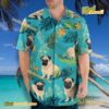 Pug Teal Blue Dog Lovers Hawaiian Shirt-c cqBngRo