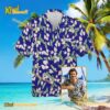 Tom Selleck Magnum PI Blue Mini Anthurium Hawaiian Shirt