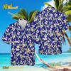 Tom Selleck Magnum PI Blue Mini Anthurium Hawaiian Shirt a