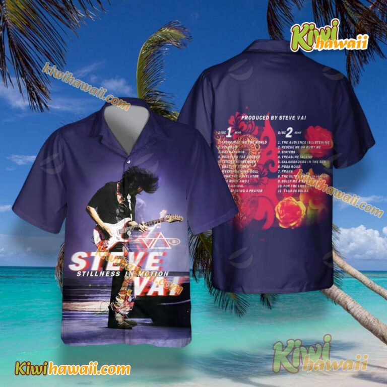 Steve Vai Stillness In Motion Album Cover Hawaiian Tshirt ejaQbCW