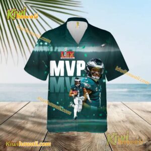 Jalen Hurts Philadelphia Eagles NFL MVP Super Bowl LIX Hawaiian Shirt oSxTvaV