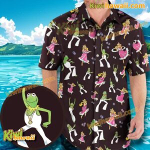 Kermit And Piggy Muppet Disco Couple Hawaiian Shirt wUZkT1G