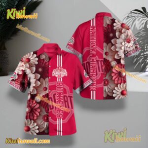 Ohio State Buckeyes National Champions 2024 Flowers Hawaiian Shirt TWjFfiq