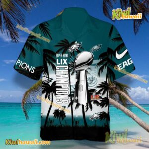 Philadelphia Eagles Champions Super Bowl Lix Tropical Hawaiian Shirt-a dYSUobH
