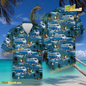 VW Typ 2 T1 Samba Bus Beach Hawaiian Shirt NrTRB0b