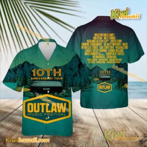 Outlaw Music Festival 10th Anniversary Tour Hawaiian Shirt 6WhevAE