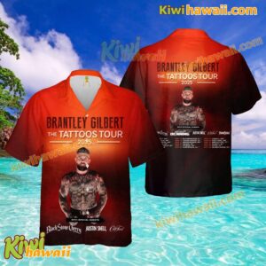 Brantley Gilbert The Tattoos Tour 2025 Hawaiian Shirt pe31DqG