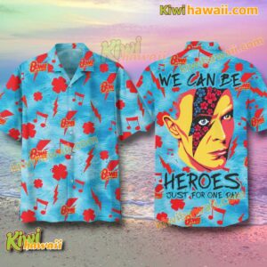 David Bowie We Can Be Heroes Just For One Day Hawaiian Shirt-c pEZhq7F