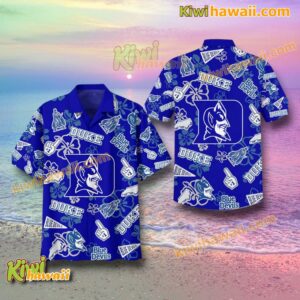 Duke Blue Devils Hibiscus Hawaiian Shirt-a RTtiZWN