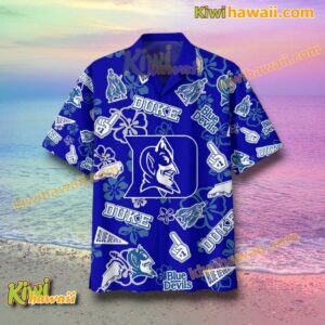 Duke Blue Devils Hibiscus Hawaiian Shirt-c hd0uAyr