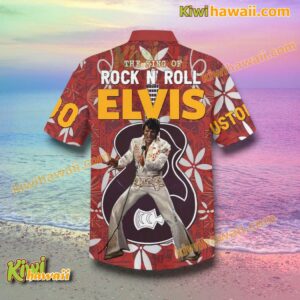 Elvis Presley The King Of Rock N' Roll Red Personalized Hawaiian Shirt-b zvgqemL