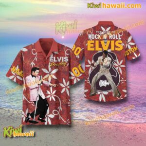 Elvis Presley The King Of Rock N' Roll Red Personalized Hawaiian Shirt-c lcFCW0Q