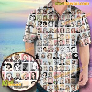 Faces Of Twin Peaks Hawaiian Shirt a9AuFv6