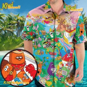 Foodland McDonaldland McDonalds Iconic Characters Hawaiian Shirt WG29y3T