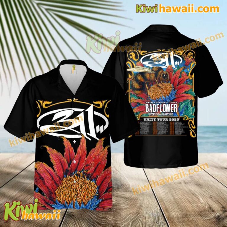 311 Unity Tour 2025 With Badflower, Sitting On Saturn Hawaiian Shirt 1sMkwDg