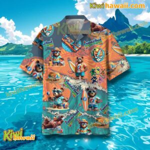 Grateful Dead Bear Surfing Hawaiian Shirt-b um0aARV