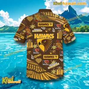 Hawthorn Football Club Pattern Hawaiian Shirt-b 4UdXRQY