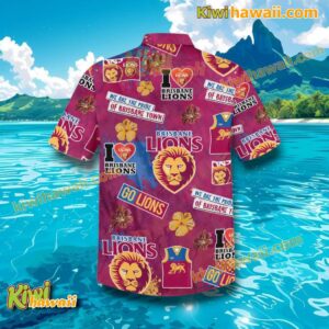 I Love Brisbane Lions Hawaiian Shirt-b 6VqUQP5