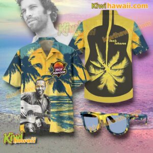 Jack Johnson Coconut Trees Hawaiian Shirt 3iDjudK