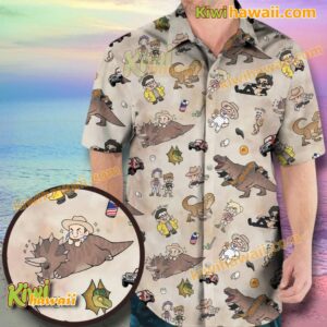 Jurassic Park Movie Cartoon Characters Hawaiian Shirt qOg7icu