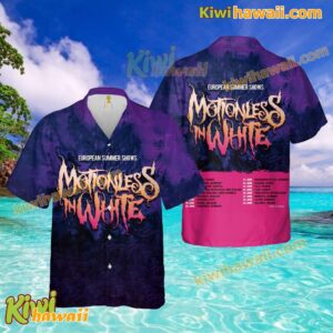 Motionless In White European Summer Shows Tour 2025 Hawaiian Shirt awBgFOc