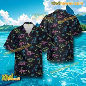Neon Dinosaur Hawaiian Shirt JZRUPKO