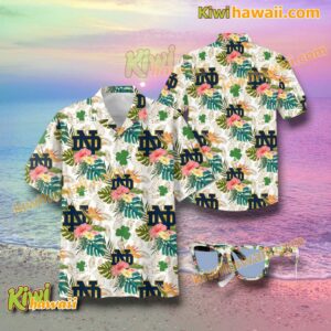 Notre Dame Fighting Irish Logo Floral Hawaiian Shirt EgXNwnJ