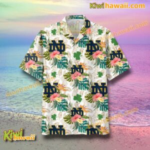 Notre Dame Fighting Irish Logo Floral Hawaiian Shirt-a KriTwUA