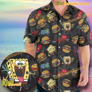 Spongebob Squarepants Krabby Patty Hawaiian Shirt PQXgpIf