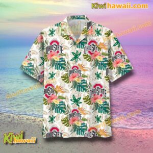 Ohio State Buckeyes Logo Floral Hawaiian Shirt-a Wt8rIX3