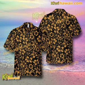 Raoul Duke Fear And Loathing In Las Vegas Gold Hibicus Hawaiian Shirt UtcJY5E