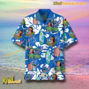 Stitch And Lilo Cartoon Beach Hawaiian Shirt-a 0jaLDRd