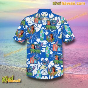 Stitch And Lilo Cartoon Beach Hawaiian Shirt-b X27YQ6k