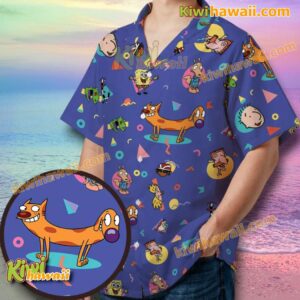 Throwback Iconic Nickelodeon Cartoons Hawaiian Shirt J9exgbT