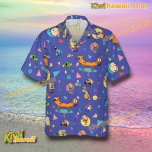 Throwback Iconic Nickelodeon Cartoons Hawaiian Shirt-a 5fUBurG