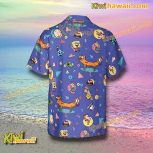 Throwback Iconic Nickelodeon Cartoons Hawaiian Shirt-b PeLtj9i