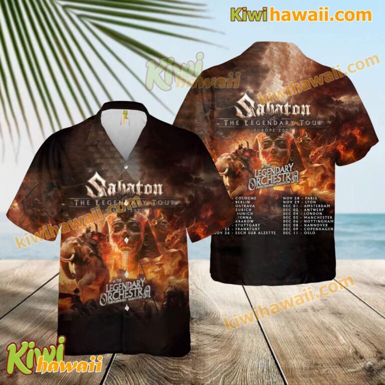 Sabaton The Legendary Tour Europe 2025 Hawaiian Shirt e0PMYJv