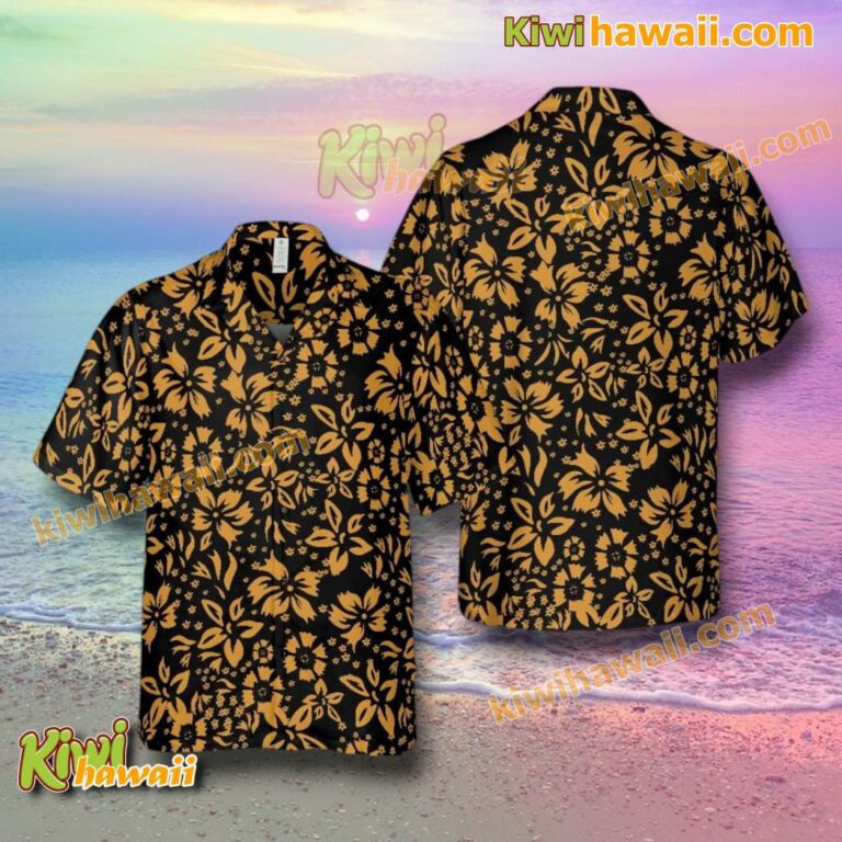 Raoul Duke Fear And Loathing In Las Vegas Gold Hibicus Hawaiian Shirt UtcJY5E
