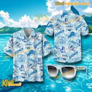 Detroit Lions Hibiscus Hawaiian Shirt 5BfUL8g