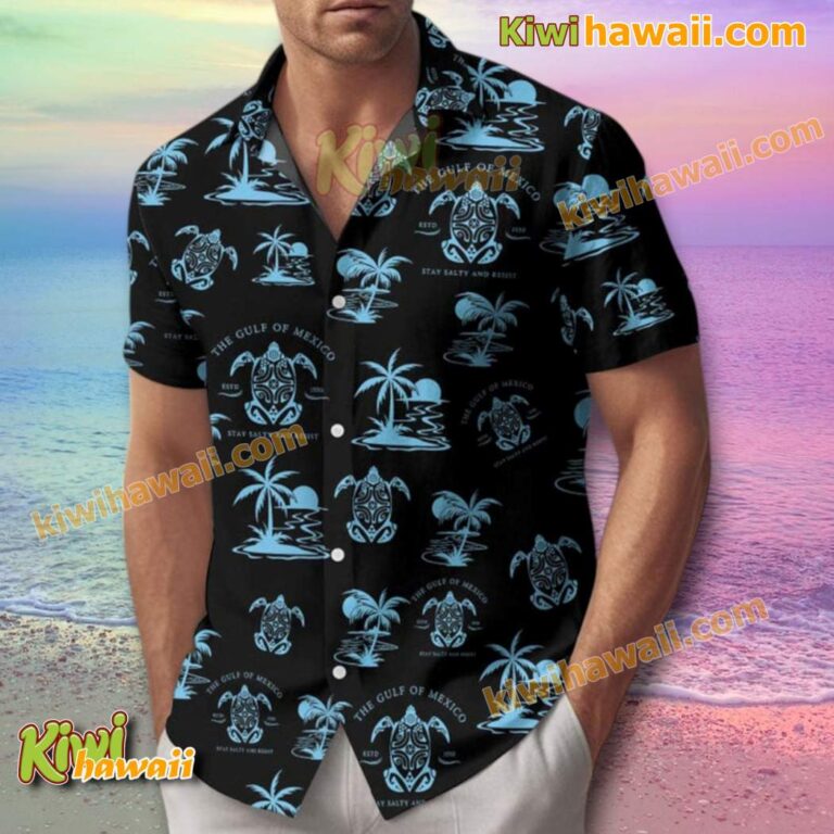 The Gulf Of Mexico Stay Salty And Resist Turtle Hawaiian Shirt And Shorts i2xBGdN