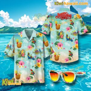 Jimmy Buffett Parrots Cocktail Hawaiian Shirt AcsjSUE