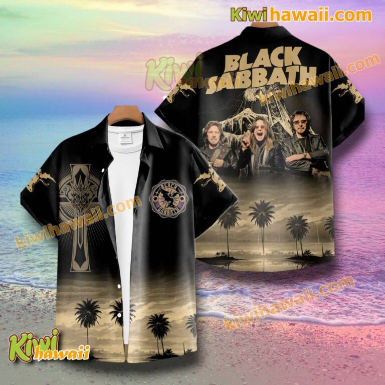 Black Sabbath Tropical Palm Tree Hawaiian Shirt mps4DTO