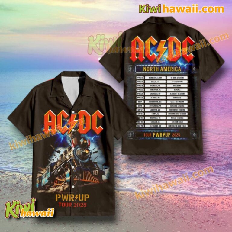 ACDC Train North America Tour Pwr Up 2025 Hawaiian Shirt rqE2495