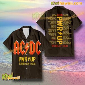 ACDC PWR UP World Tour 2024-2025 Cities List Hawaiian Shirt UocABhv