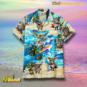 Baby Yoda Star Wars Surfing Hawaiian Set loyaj9h